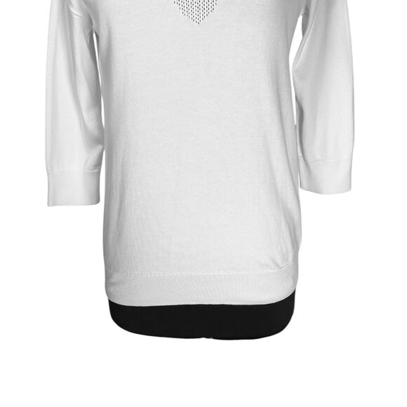 Brooks Brothers Women's Sweater White Supima Cotton V-Neck Preppy Knit Top Small - Picture 8 of 8